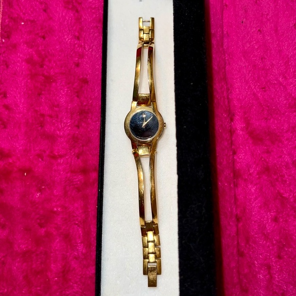 Movado Women's Gold Watch with Black Dial - Picture 2 of 9